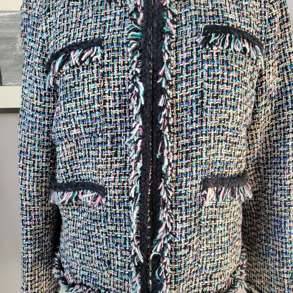 J. Crew Metallic Tweed Lady Jacket Blazer Rainbow Multicolor Black 8 - Picture 7 of 16